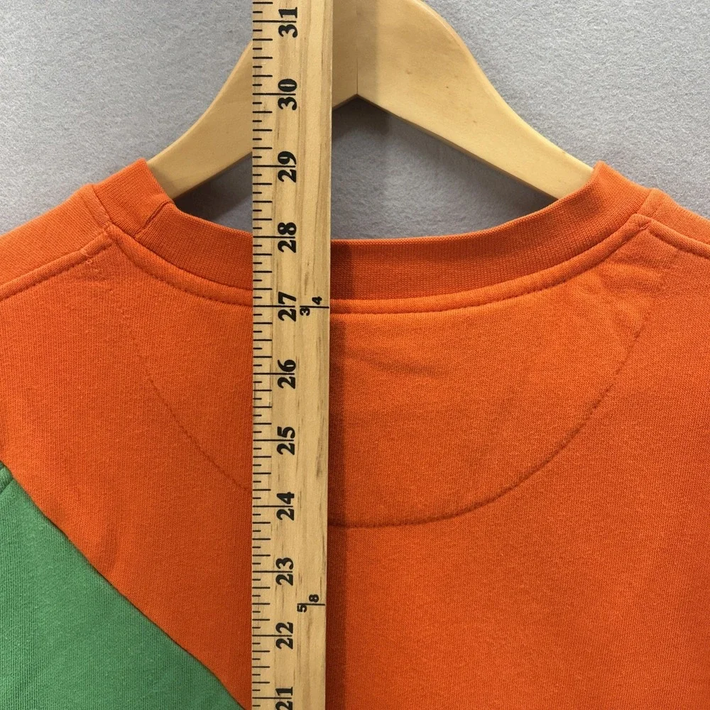 Vintage Nike Tie Dye Crewneck Pullover Sweatshirt Large Color Block Green Orange